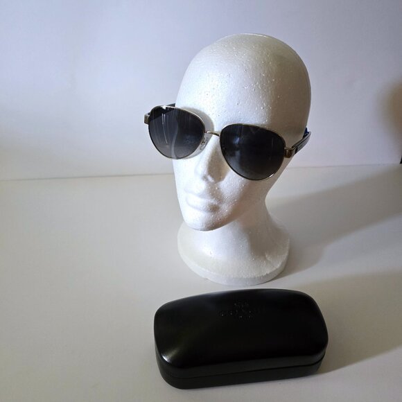 Coach Women's Polarized Aviator Sunglasses HC7111 9001T3 Silver - Picture 1 of 12